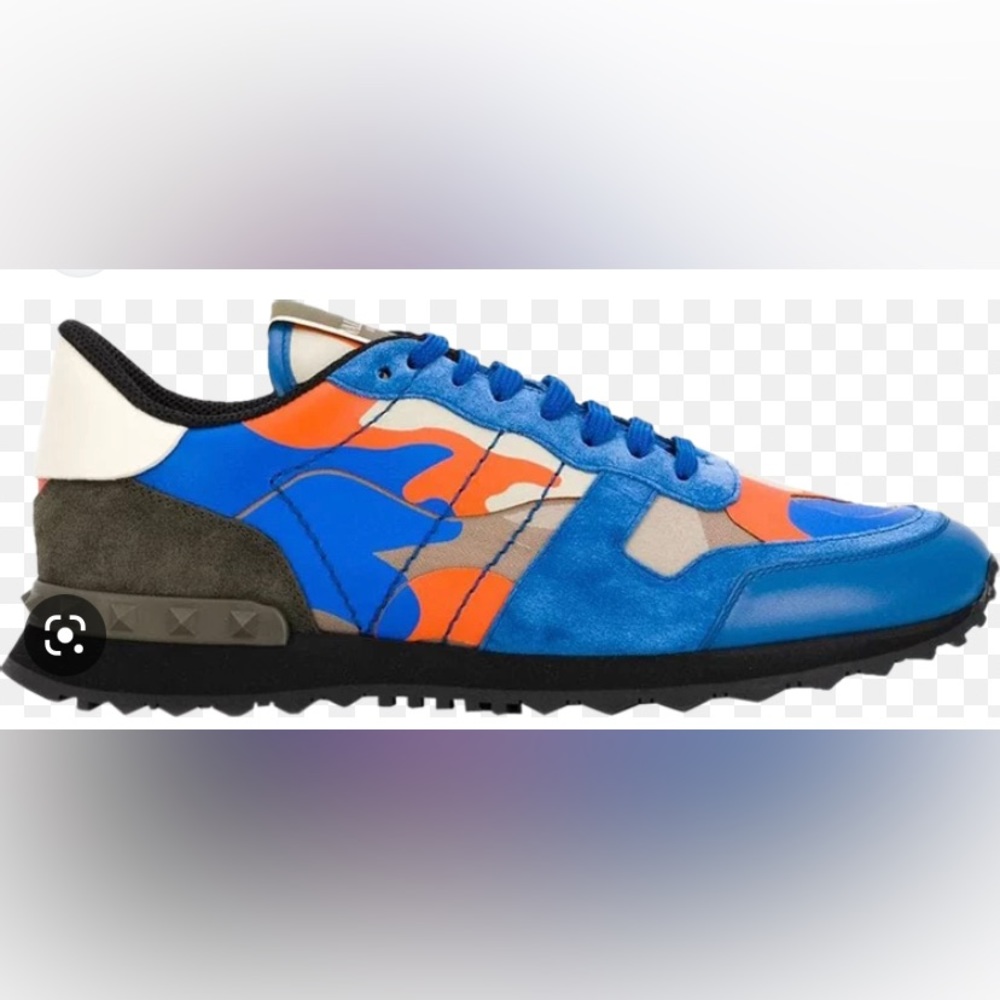 Made in italy menswear Valentino Rockrunner Rockstud Lace 'Blue Orange C…